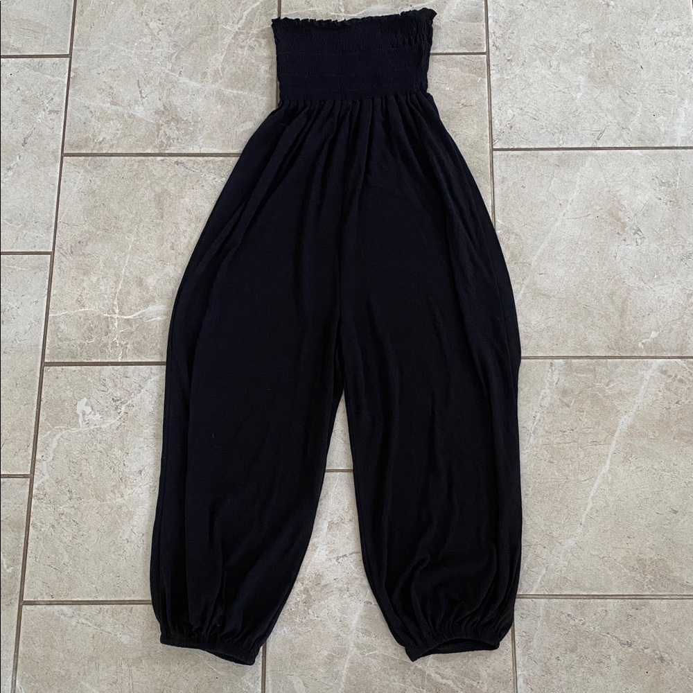 Viola Black Strapless Harm Pant Jumpsuit